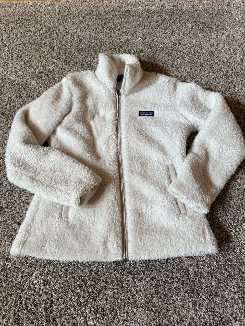 Patagonia Cream Sherpa Zip-Up Jacket